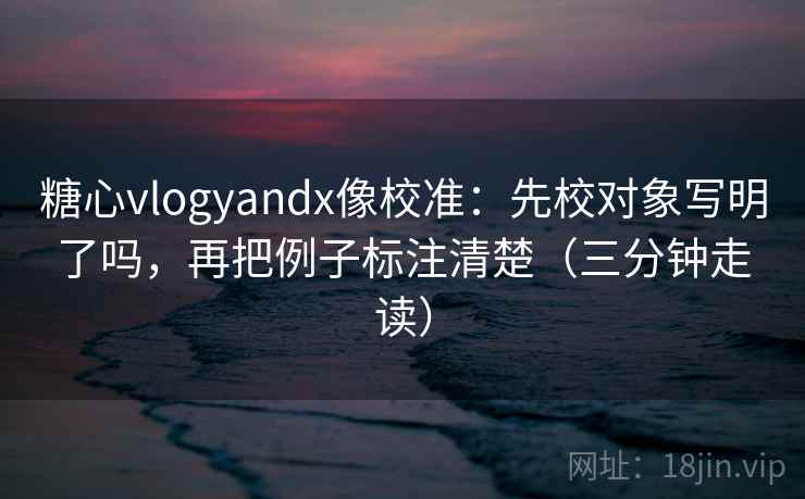 糖心vlogyandx像校准：先校对象写明了吗，再把例子标注清楚（三分钟走读）